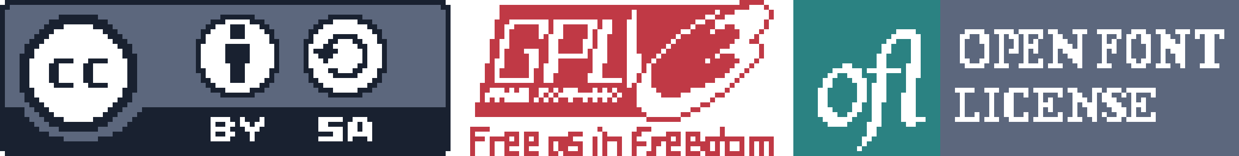 Pixelated versions of license logos